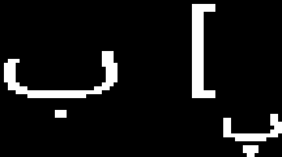 An Arabic layout’s key: the Arabic letter large, a bracket in the upper right, and a noticeably smaller Arabic AltGr hint in the lower right