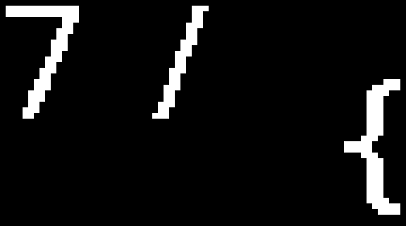 A German layout’s 7 key: the digit 7 large on the left, a slash in the upper right, and a curly brace in the lower right